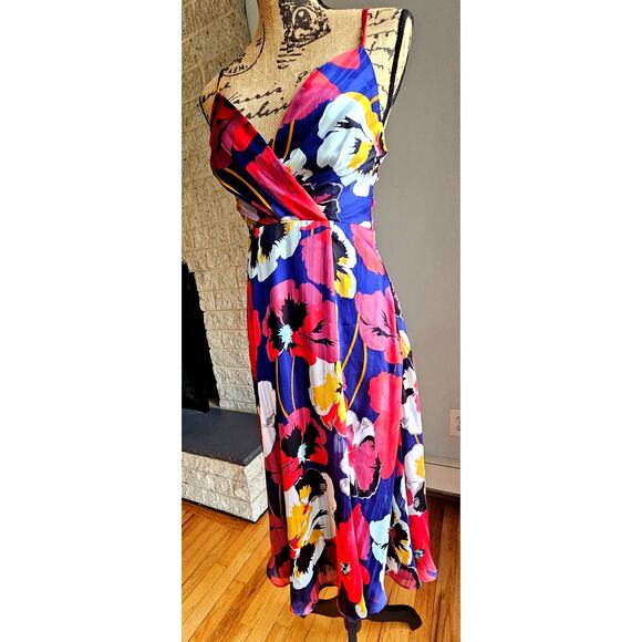 Lulus All About Love Royal Blue Floral Print Midi Dress, Sz S, NWOT - Picture 4 of 11